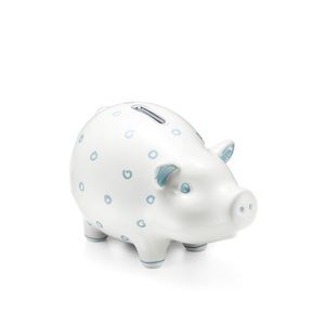 Tiffany Piggy Bank - white and blue